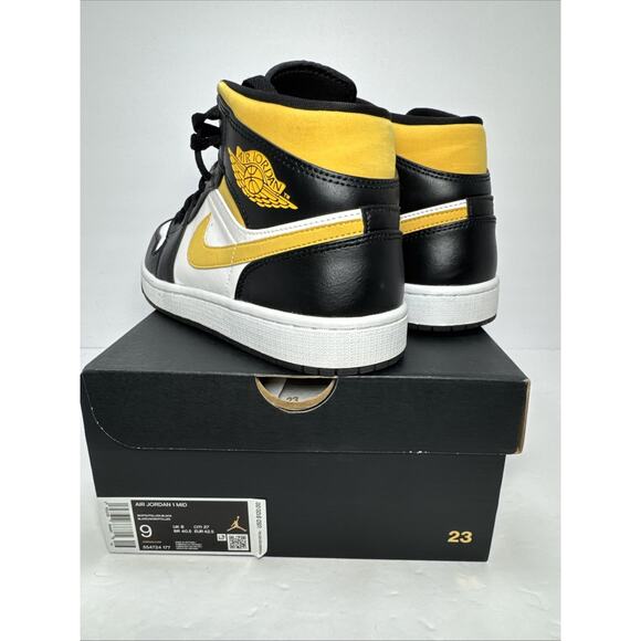 Nike Air Jordan 1 Mid White Pollen Black 554724-177 Men\'s Size 9 main image 16